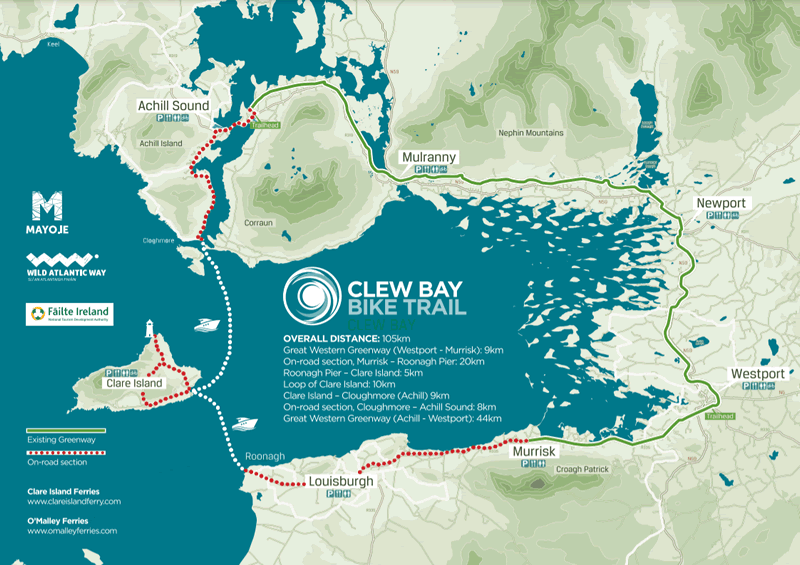 Clew Bay Bike Trail, county Mayo Map